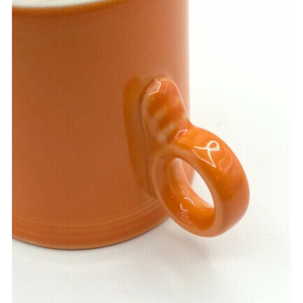 Vintage Fiestaware Tom Turkey Orange Ceramic Coffee Mug Homer Laughlin Retro Kit - Picture 6 of 6